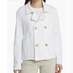 Frank and Eileen Belfast Crop knit Peacoat white size small double breasted
